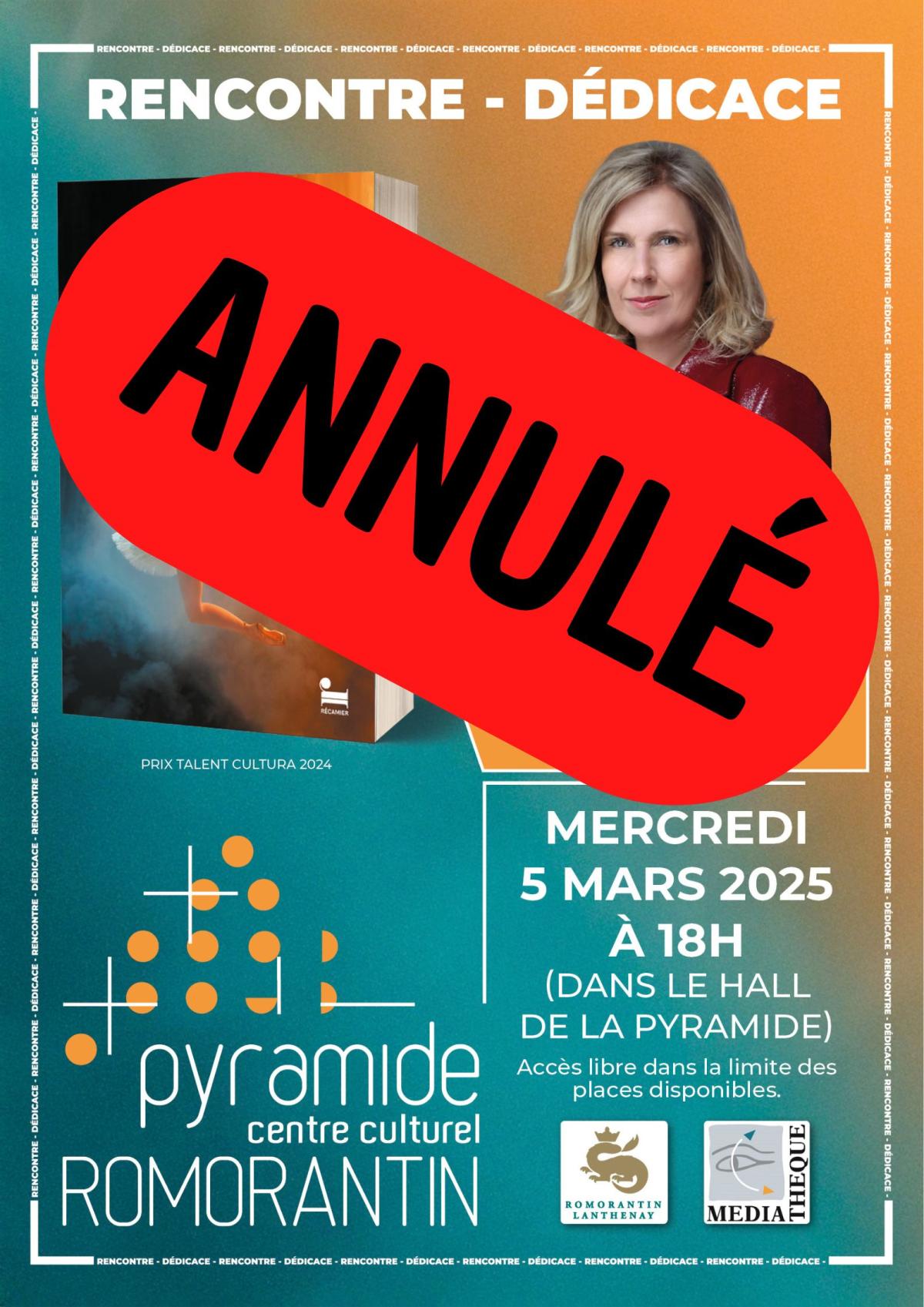 Annulation de la rencontre-dédicace avec Stéphanie Perez